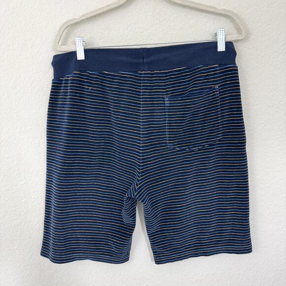 Reiss Mens Velour Casual Shorts Size L Stripe Drawstring Casual Summer Blue - Picture 3 of 7